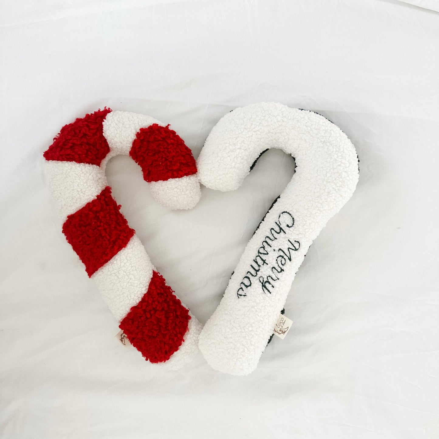 Embroidered Candy Cane Cushion