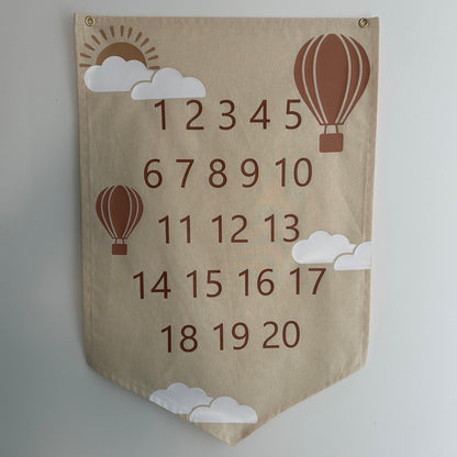 ABC or 123 Banner - Hot Air Balloons