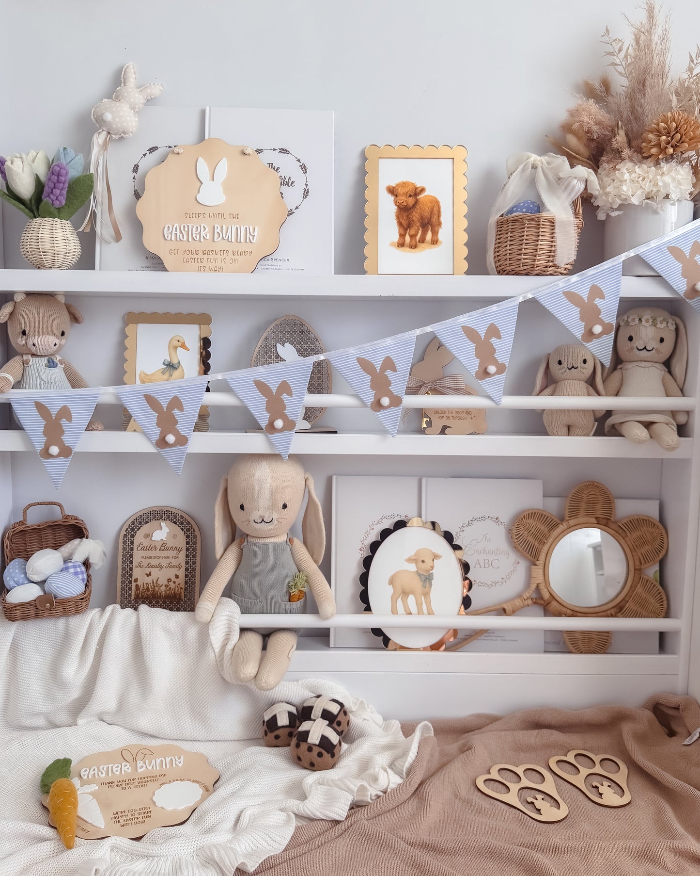 Fabric Bunny Bunting - (Colour Options)