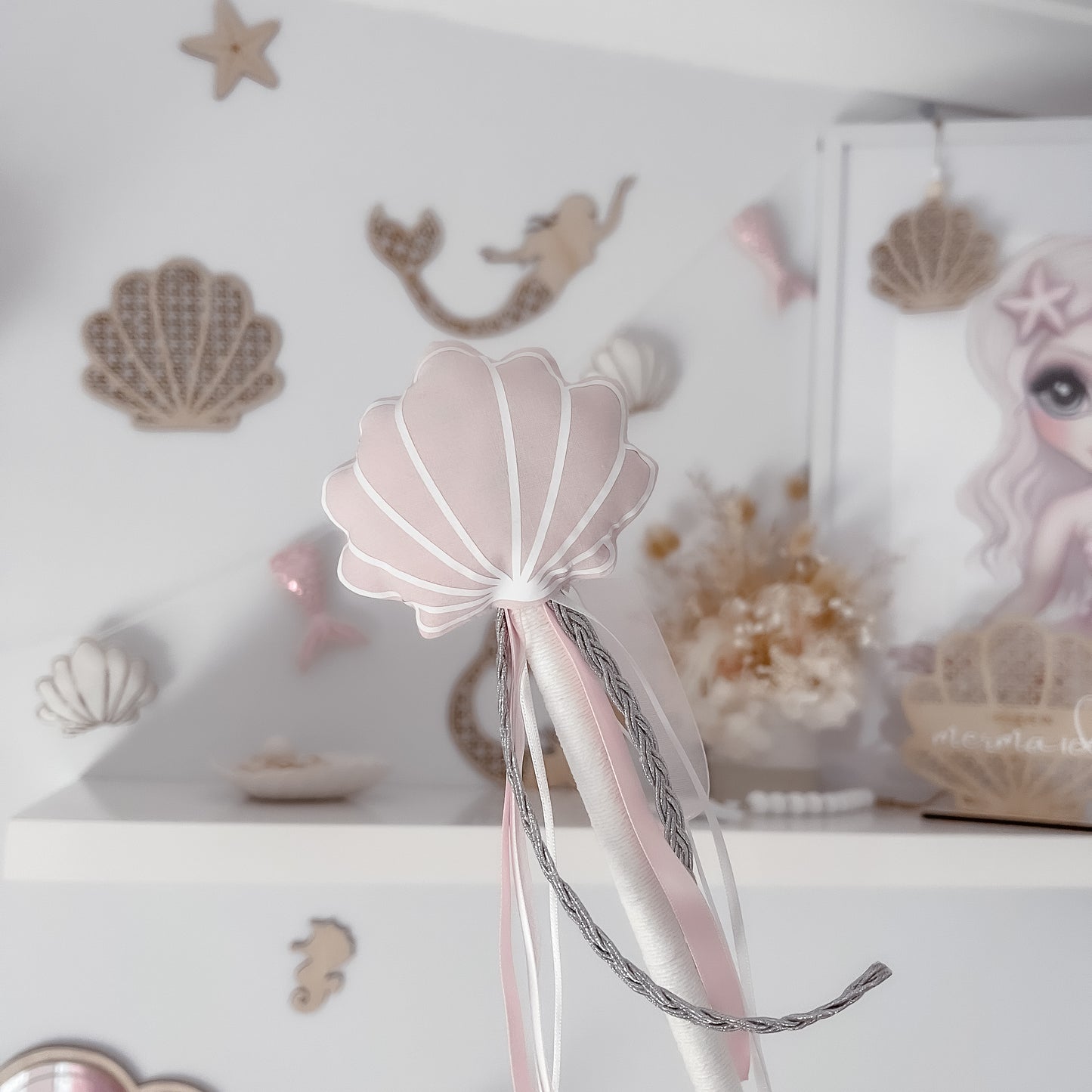 Mermaid Shell Wand (fabric options)