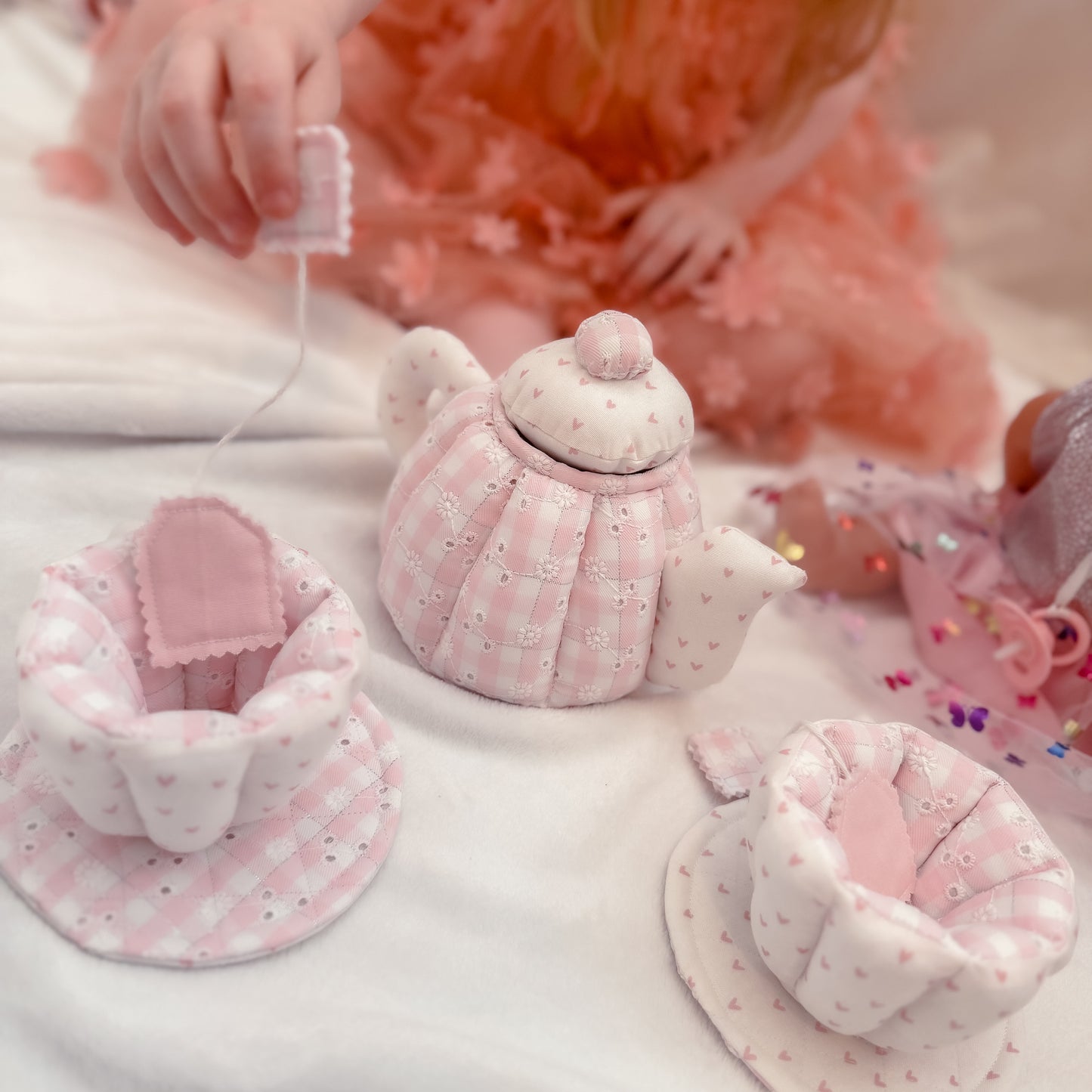 Handmade Fabric Tea Set – Custom Fabric Choice