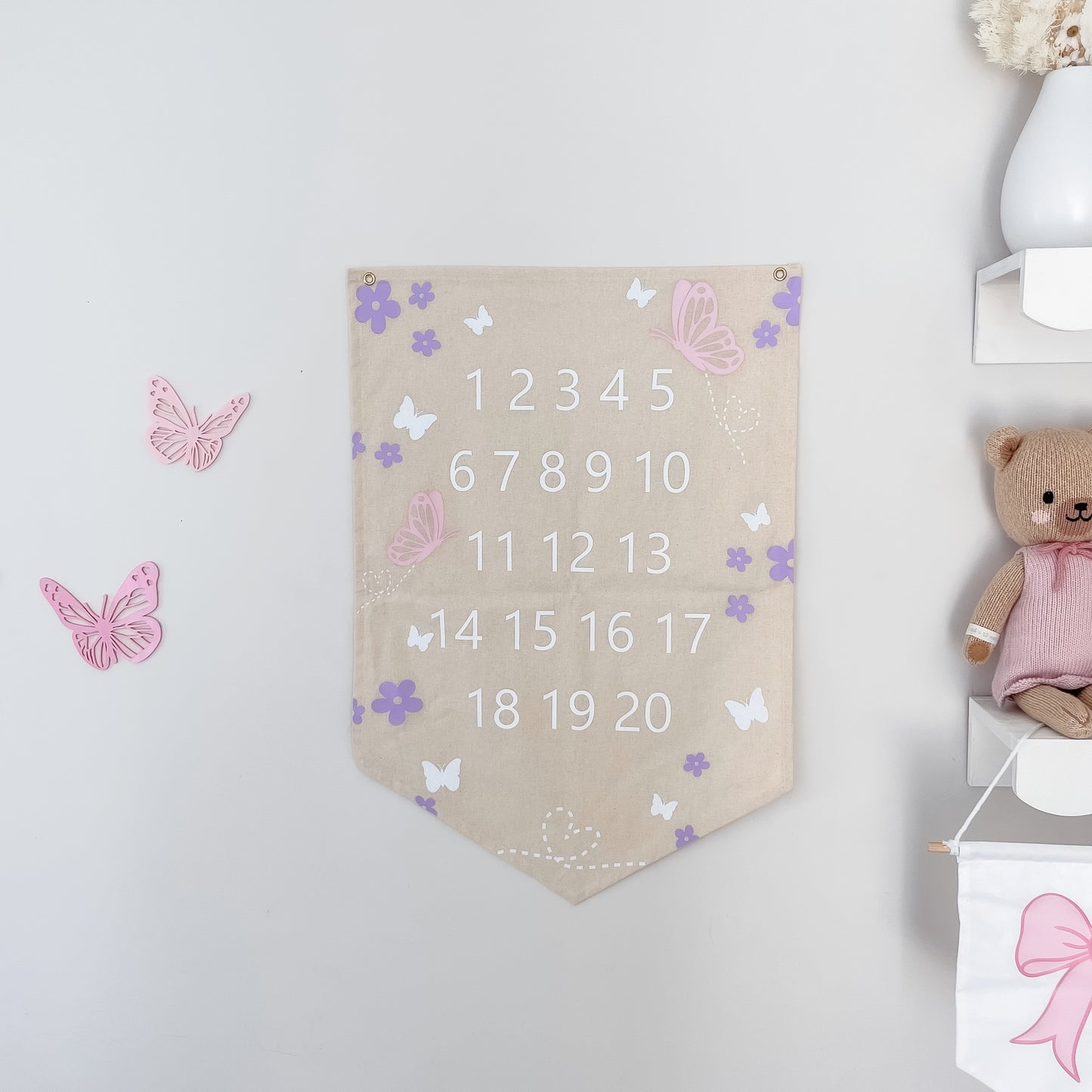 ABC or 123 Banner - Butterflies