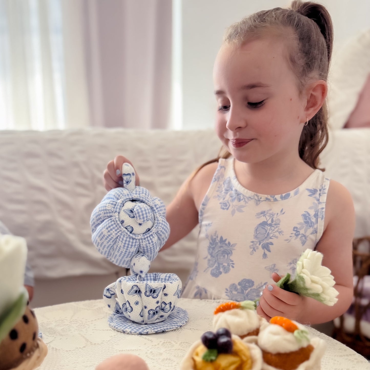 Handmade Fabric Tea Set – Custom Fabric Choice