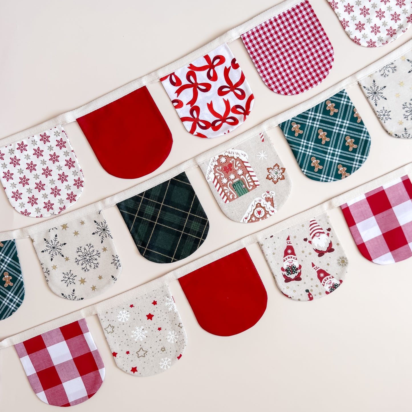 Christmas Fabric Bunting - Large (Colour Options)