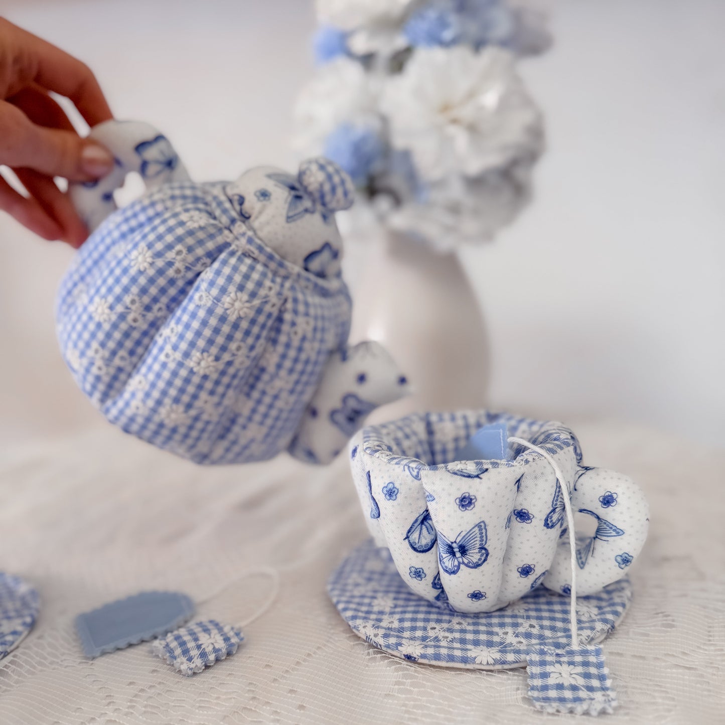 Handmade Fabric Tea Set – Custom Fabric Choice