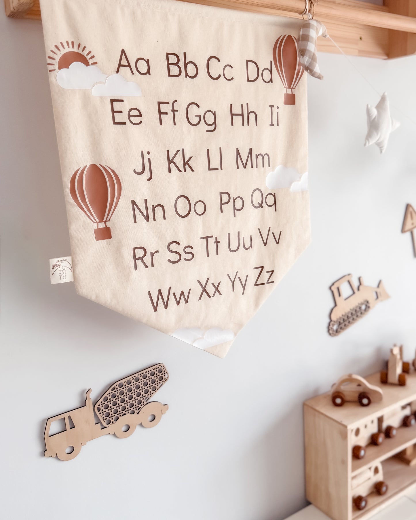 ABC or 123 Banner - Hot Air Balloons